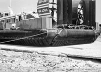 AP1-88 hovercraft at the Hovertravel maintenance hangar